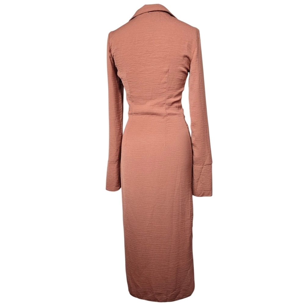 NEW ASOS DESIGN Tall 70s Drape Front Wrap Antique Rose Midi Dress 4 - Picture 6 of 12